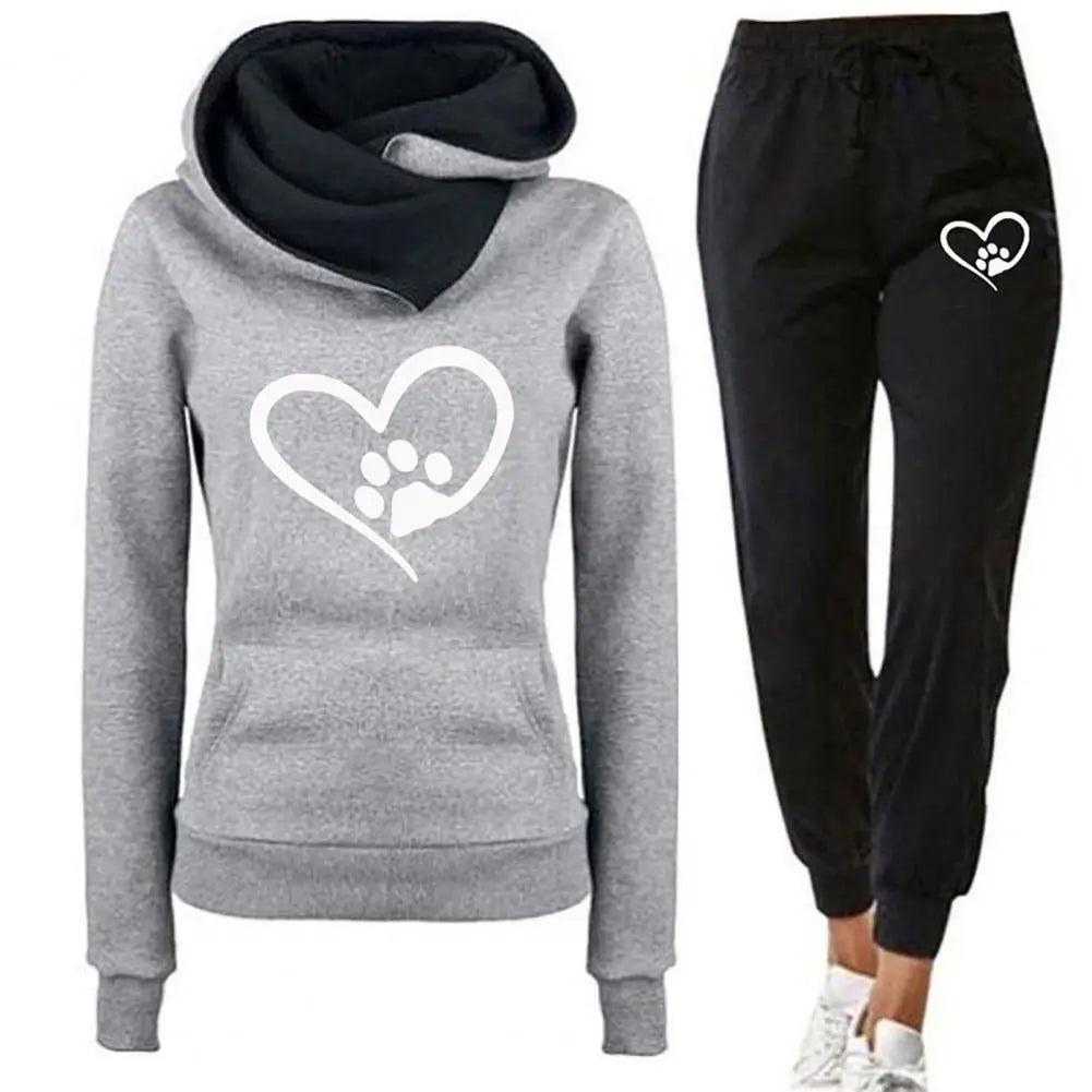 Women Sweatshirt Pants Sport Outfit Women's Hooded Sweatshirt Jogger Pants