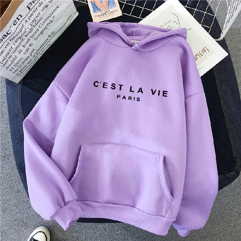 Women Casual Print Loose Hoodies Streetwear
