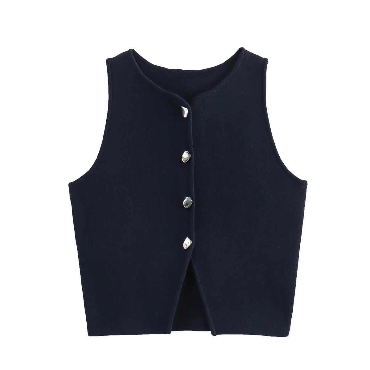 Women Button Short Tops Streetwear Vest