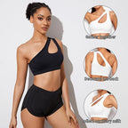 Women Sports Bra Fitness One Shoulder Shockproof Running Bra Sexy Vest