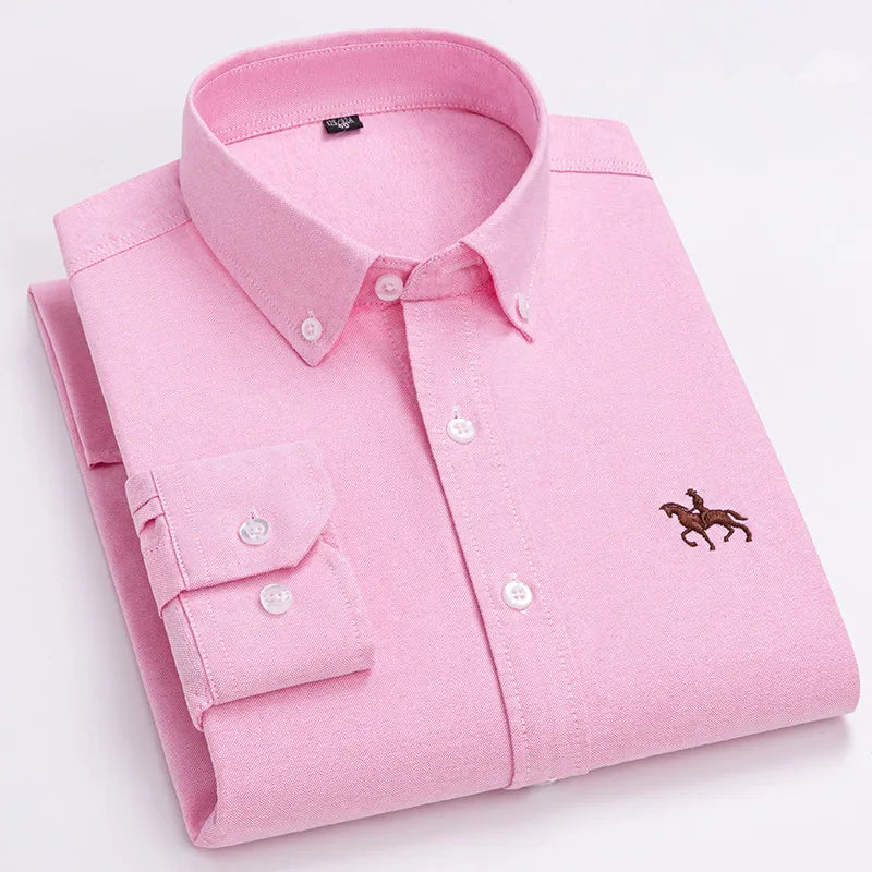 Mens Leisure Embroidered Horse Shirts Streetwear