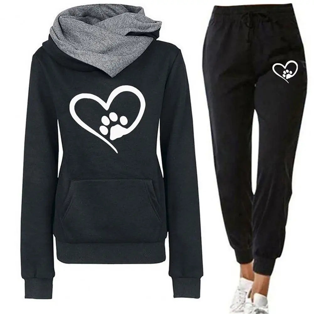 Women Sweatshirt Pants Sport Outfit Women's Hooded Sweatshirt Jogger Pants