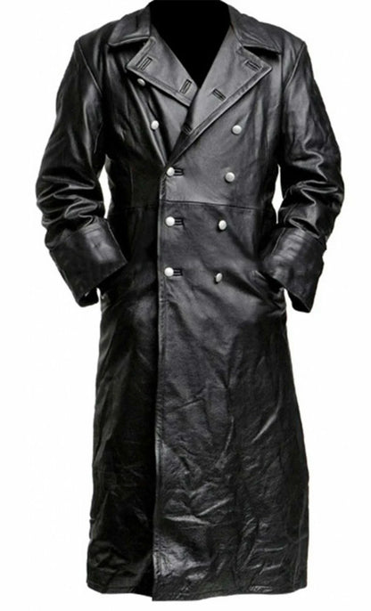 MEN'S GERMAN CLASSIC MILITARY UNIFORM OFFICER BLACK LEATHER