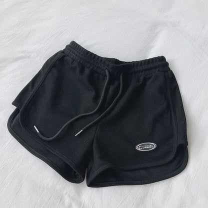 Women Casual Loose Drawstring Sports Shorts Elastic High Waist