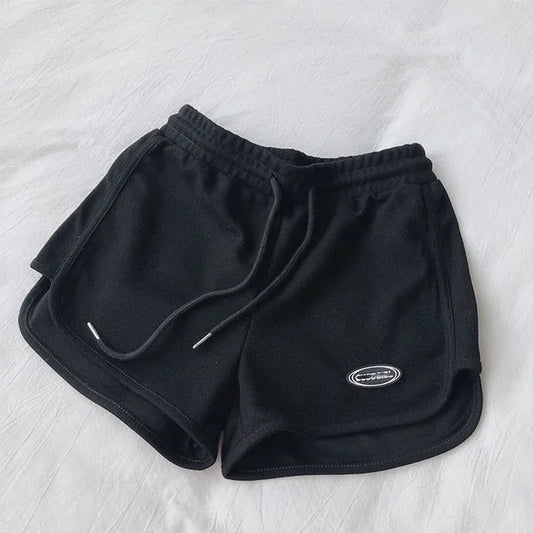 Women Casual Loose Drawstring Sports Shorts Elastic High Waist