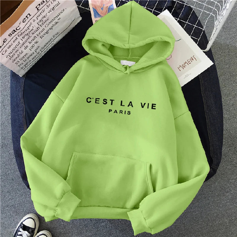 Women Casual Print Loose Hoodies Streetwear