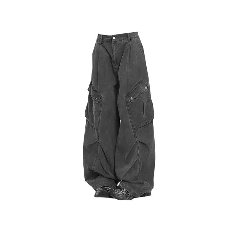 Women's Brown Cargo Jeans Baggy Clothes