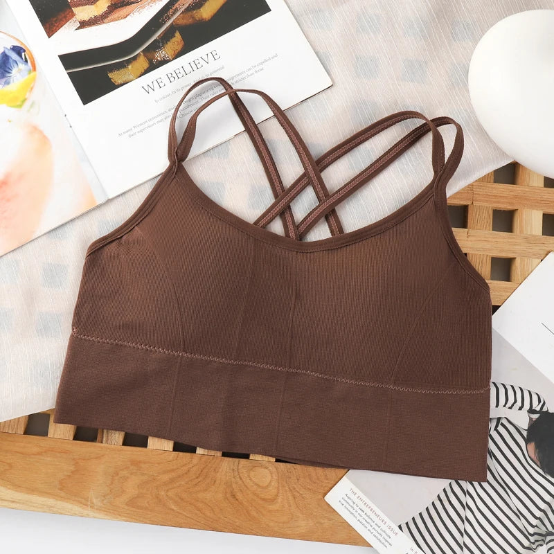 Sexy Women Tops bra Breathable Soft Fitness Beauty Solid Color Bra