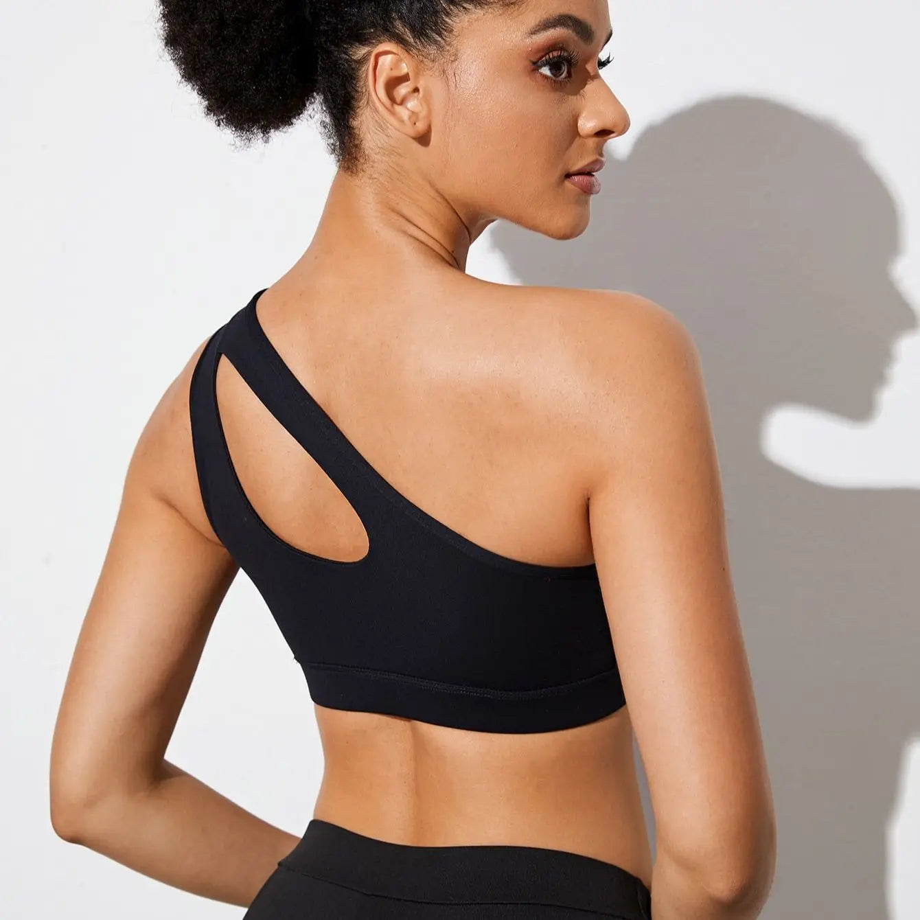 Women Sports Bra Fitness One Shoulder Shockproof Running Bra Sexy Vest