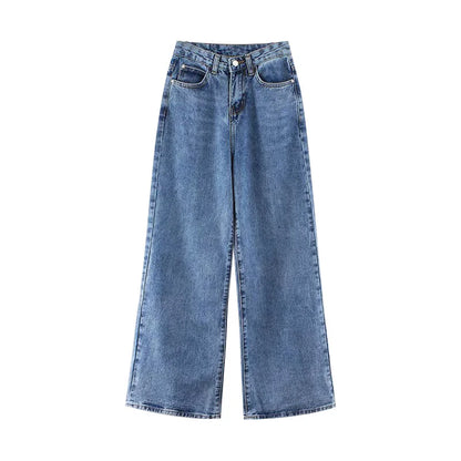 High-waist  Women Jeans Trousers Cotton Material