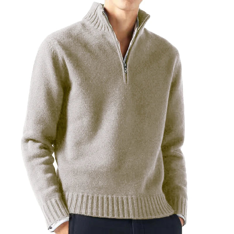 Men Sweaters Knitwear Pullovers Solid Color Long Sleeved Sweater Male Casual Daily Warm Coats