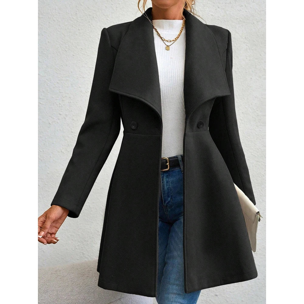 Women's Coats Winter Solid Color Long Sleeve Outerwears
