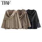 Coats for Women Asymmetric Scarf Demi-season Jacket
