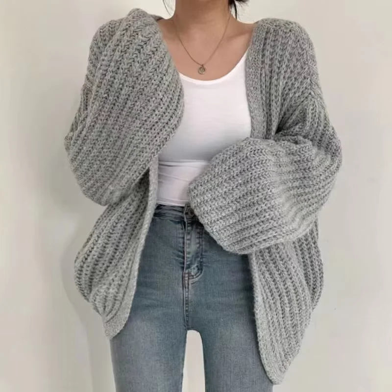 Women Cardigan Sweater Casual Korean Fall Streetwear Tops