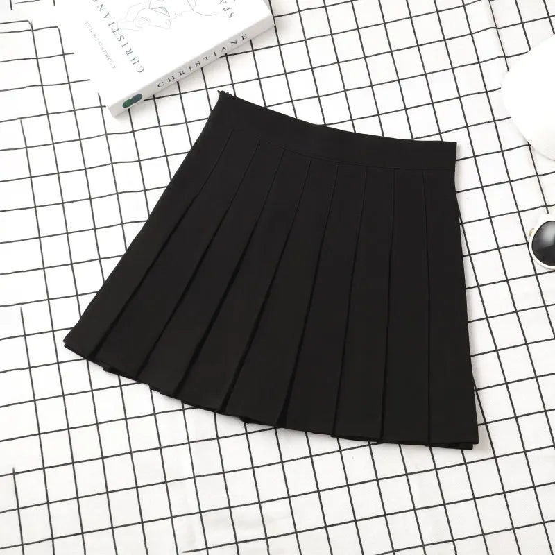 Women's High Waist Skirt For School Girl Uniform
