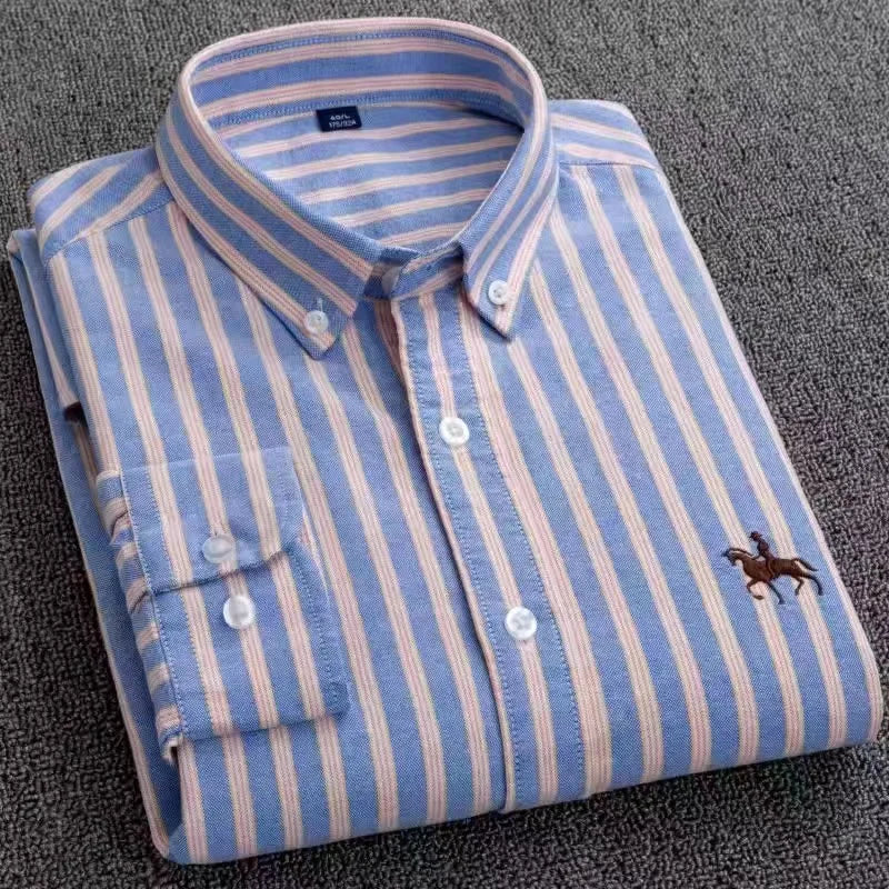 Mens Leisure Embroidered Horse Shirts Streetwear
