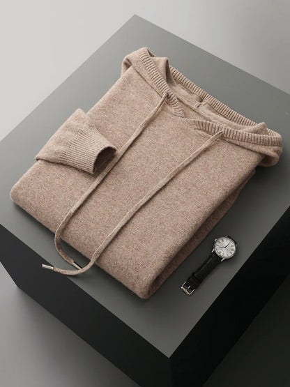 Men Hooded Pullover Sweater Long Sleeve Casual Style Clothing Tops