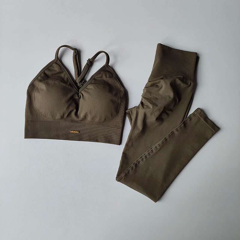 Women's V-neck Bra Leggings Pants