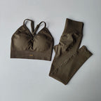 Women's V-neck Bra Leggings Pants