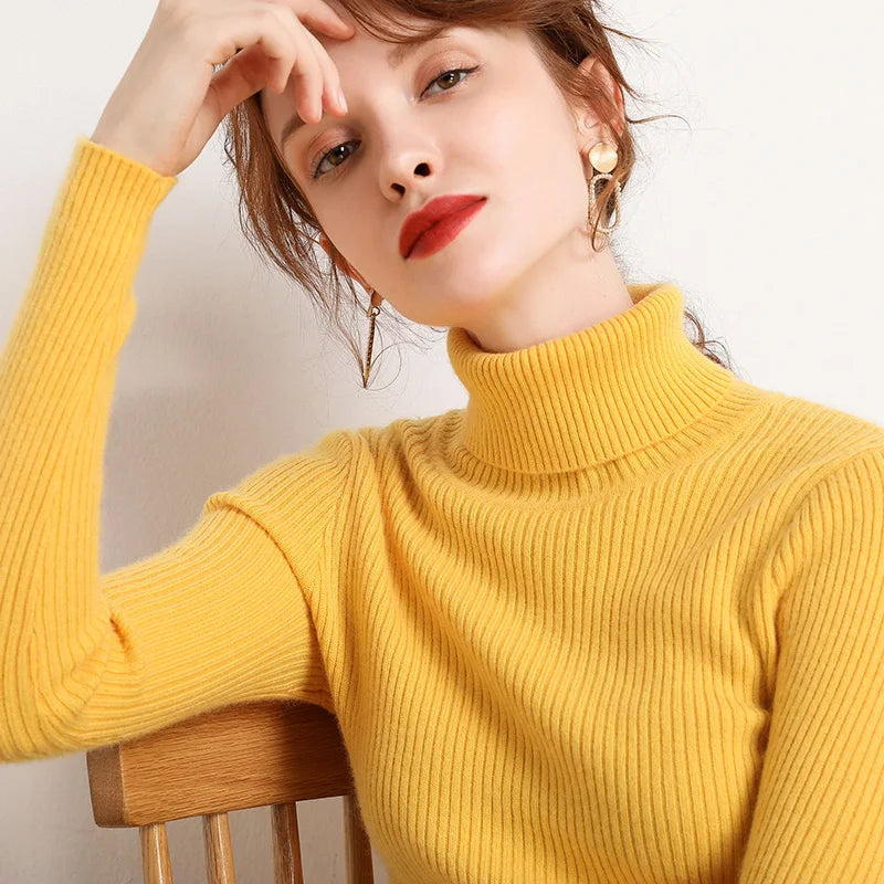 Women Sweater Knitted Soft Pullovers Cashmere