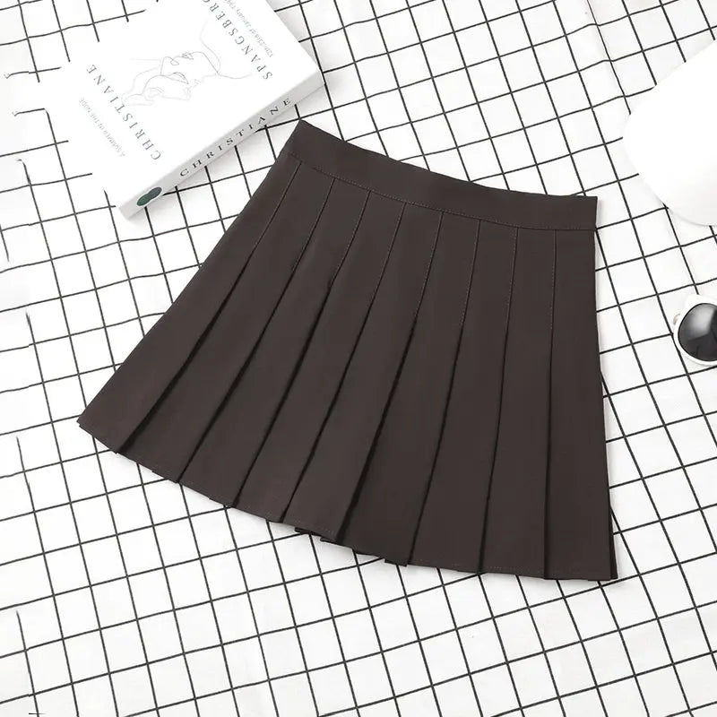Women's High Waist Skirt For School Girl Uniform