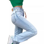 Casual versatile straight jeans for women