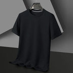 Men's New Summer Waffle round Neck Short Sleeve T-Shirt