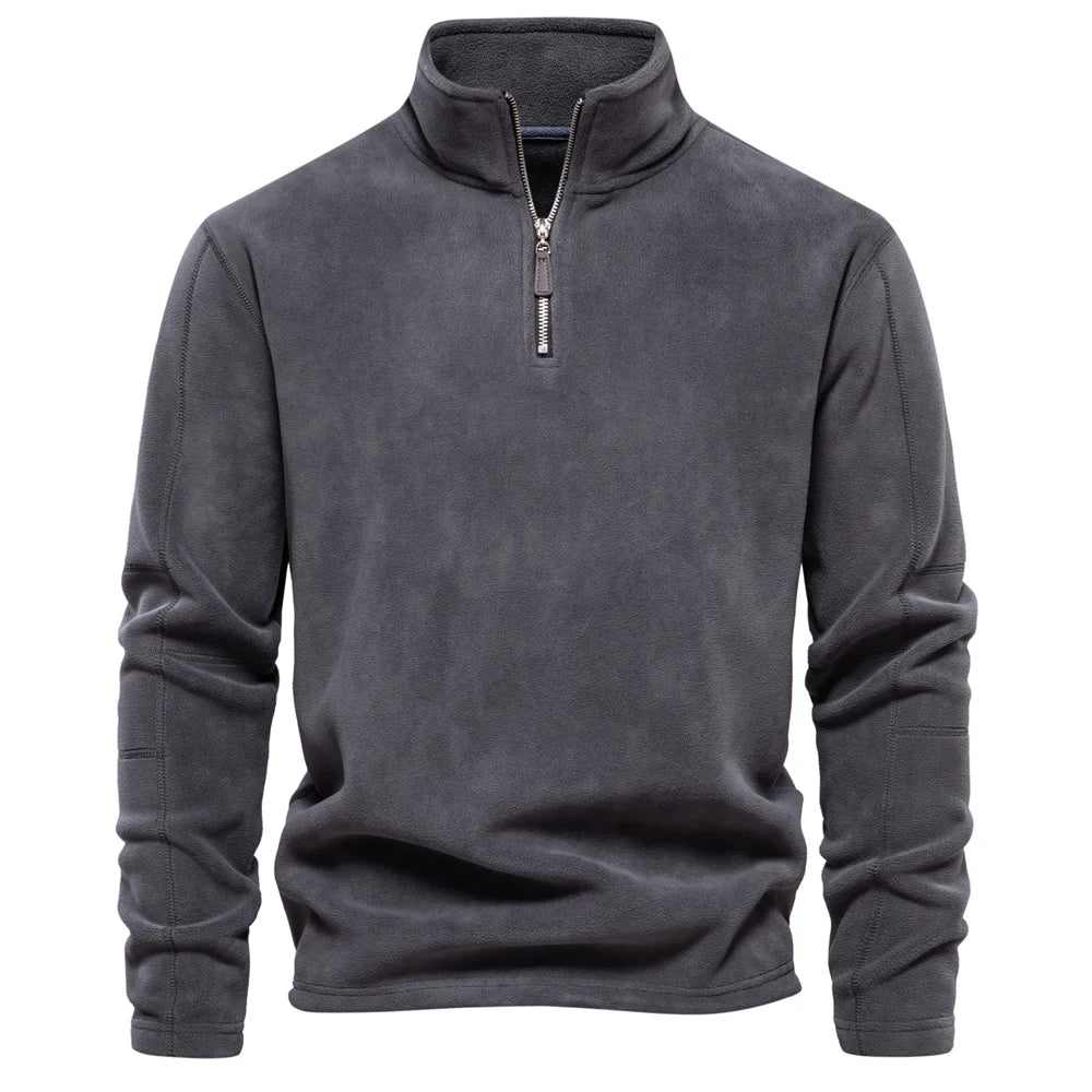 Warm Fleece Jacket for Men Zipper Neck Pullover Men's Sweatshirt