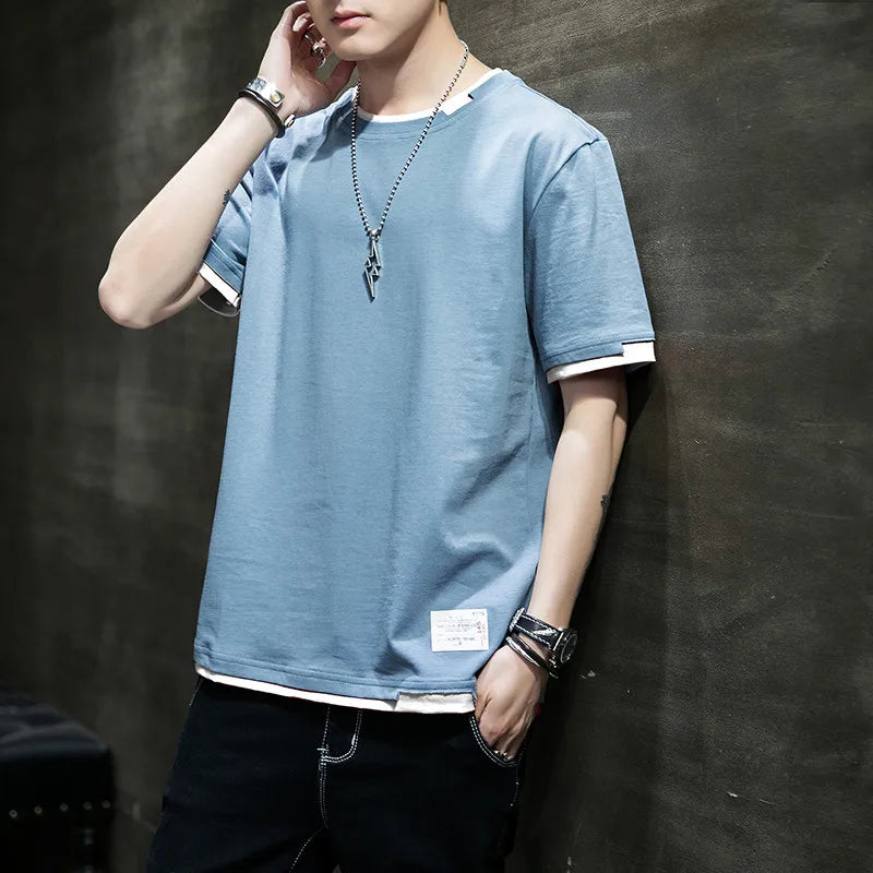 Casual T-shirt For Men Pure Cotton Breathable Fashion Short Sleeve