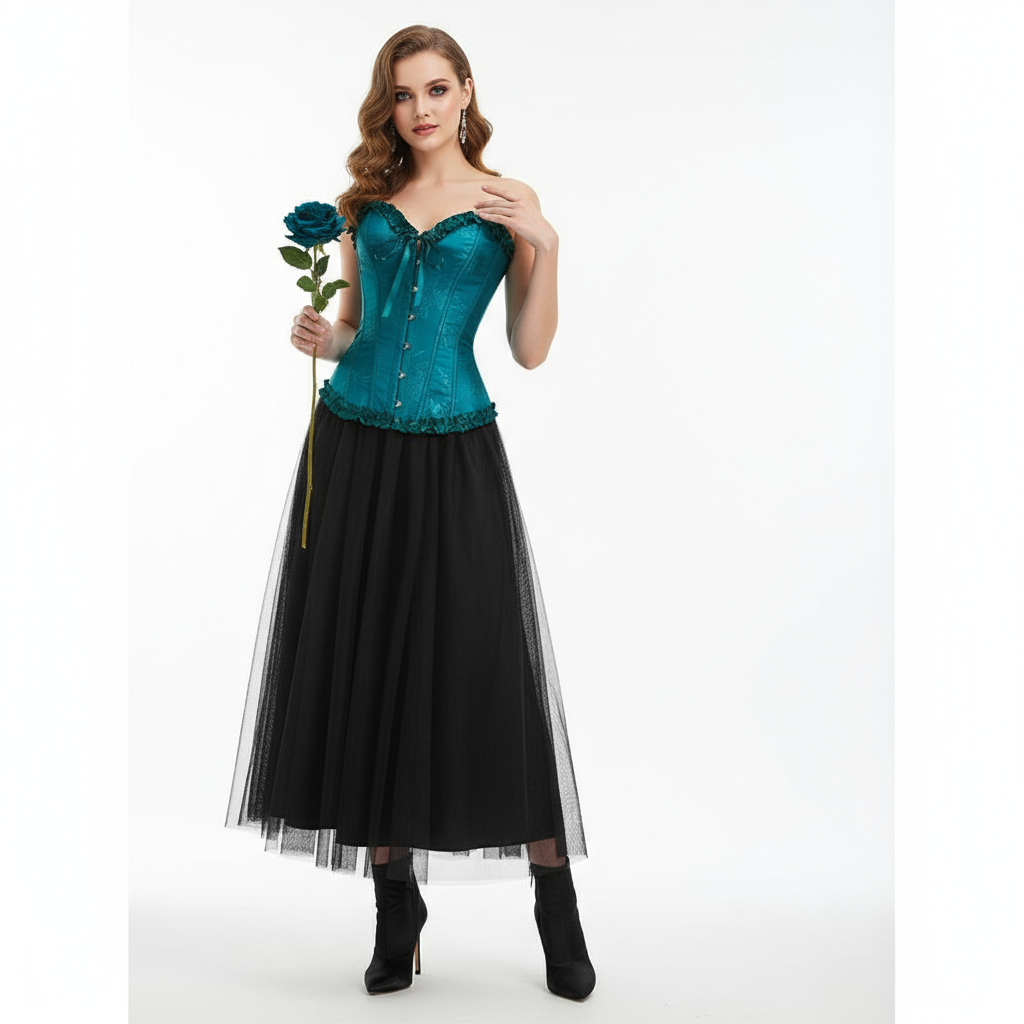 Yellow Jacquard Ruffled Top  For Women