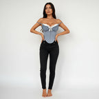 Backless Top for women with V-Neck