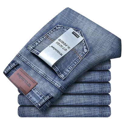 2024 Thin or Thick Material Slim Fit Men's Luxury Classic Style Men Jeans Business Stretch Denim Male Trousers Clothing