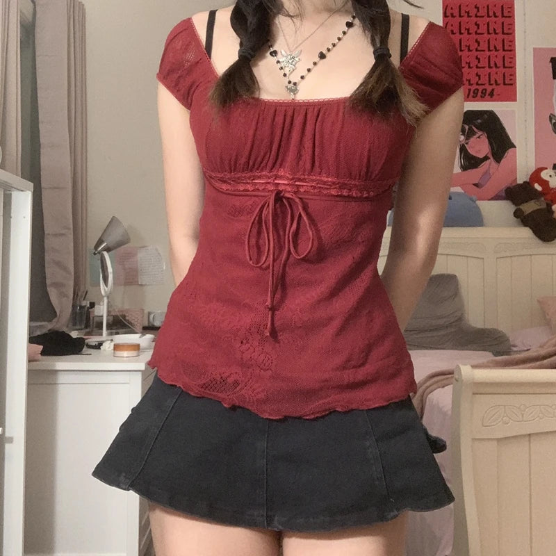T-shirt Vintage Fairy Grunge Women Top  Clothes