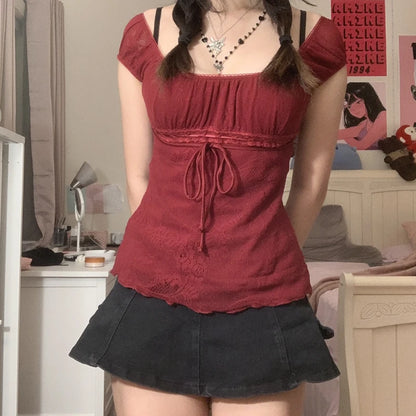 T-shirt Vintage Fairy Grunge Women Top  Clothes