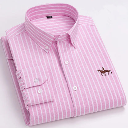 Mens Leisure Embroidered Horse Shirts Streetwear
