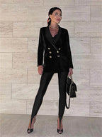 Fashion Winter Black High Waisted Women Pants