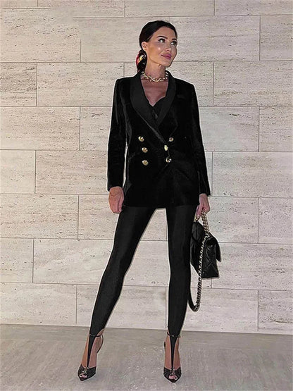 Fashion Winter Black High Waisted Women Pants