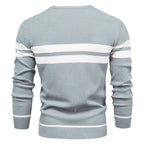 Men's Sweater O-neck Patchwork Long Sleeve Warm Slim Sweaters