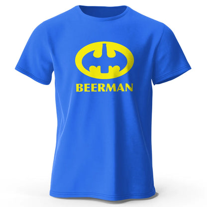 Men's Beer Man Printed T-Shirt 100% Cotton  Tops