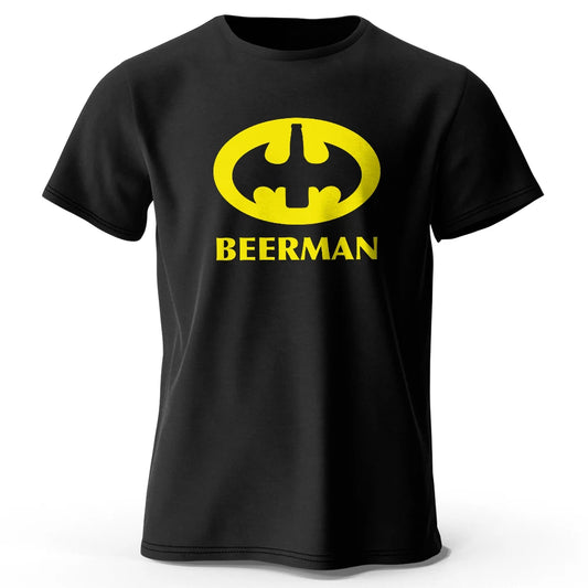 Men's Beer Man Printed T-Shirt 100% Cotton  Tops