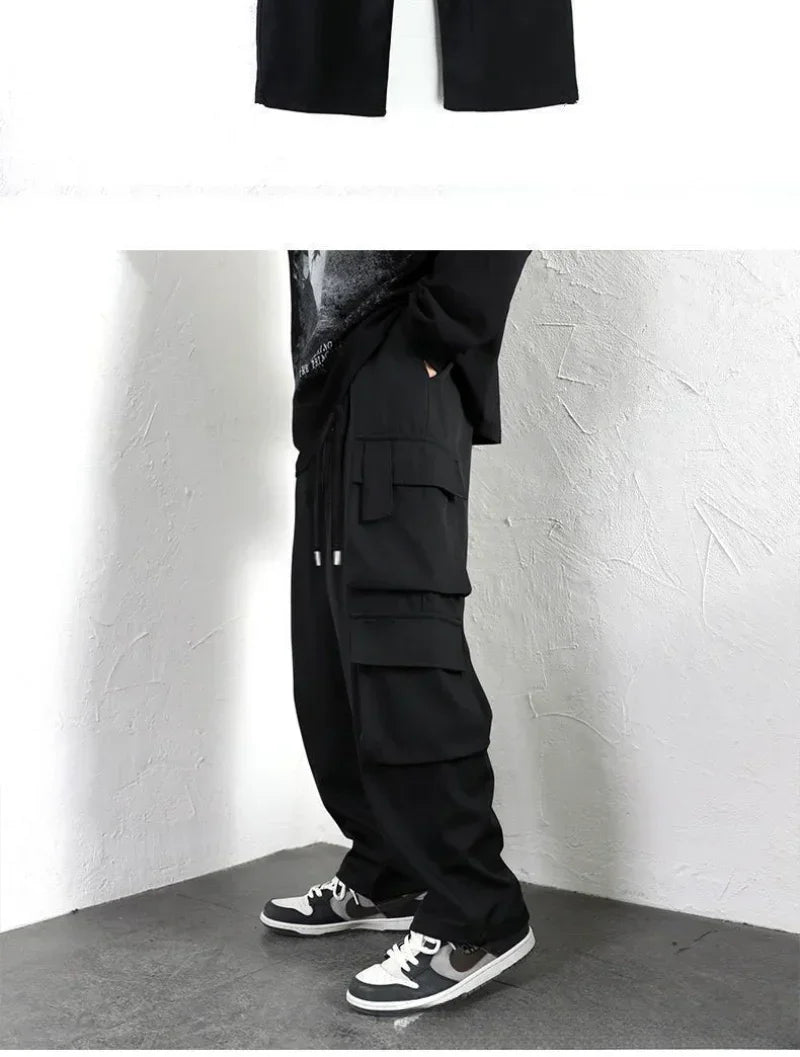Black American Overalls High Street Boys Straight Leg Casual Pants