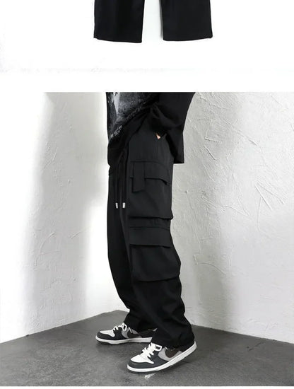 Black American Overalls High Street Boys Straight Leg Casual Pants