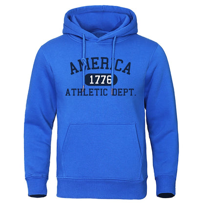 Athletic Dept Letter Print Mens Hoodies