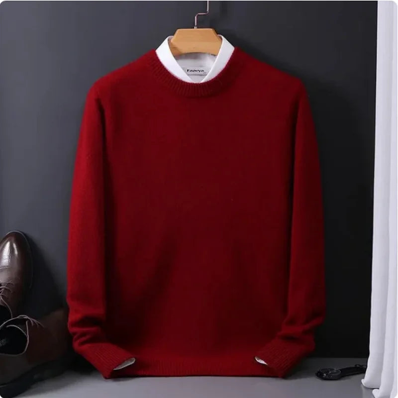 Sweater O-neck Pullovers Men's Loose Bottom Shirt