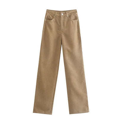 High-waist  Women Jeans Trousers Cotton Material