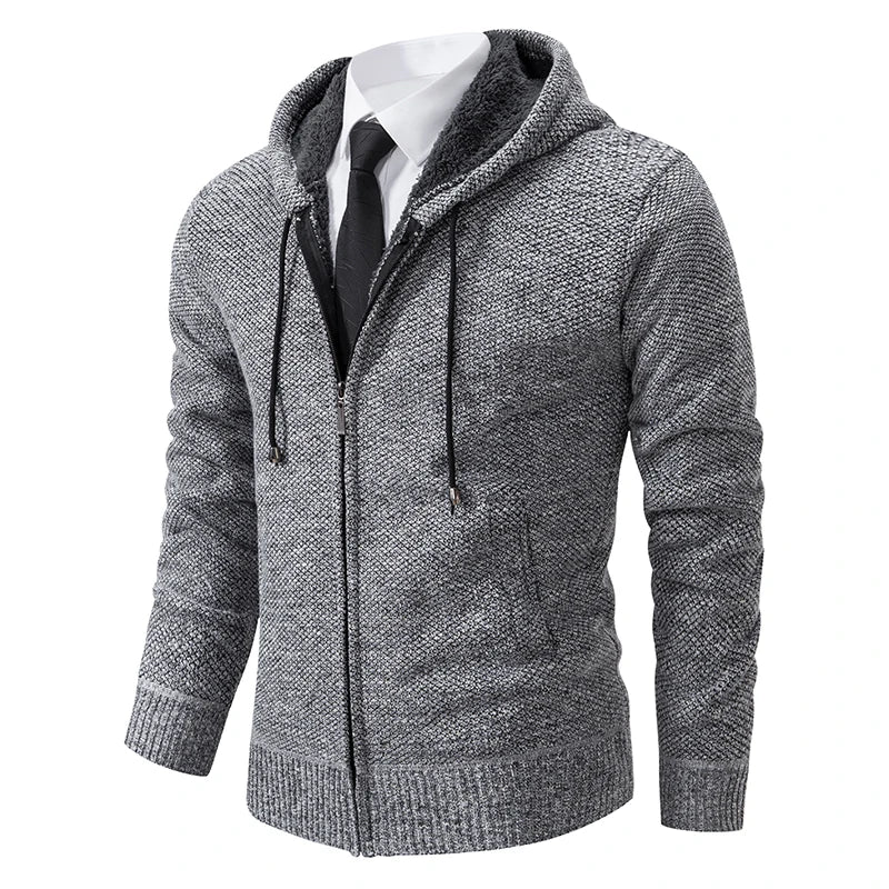 New Jersey Men's Casual Sports Coat Warm Zipper Cardigan