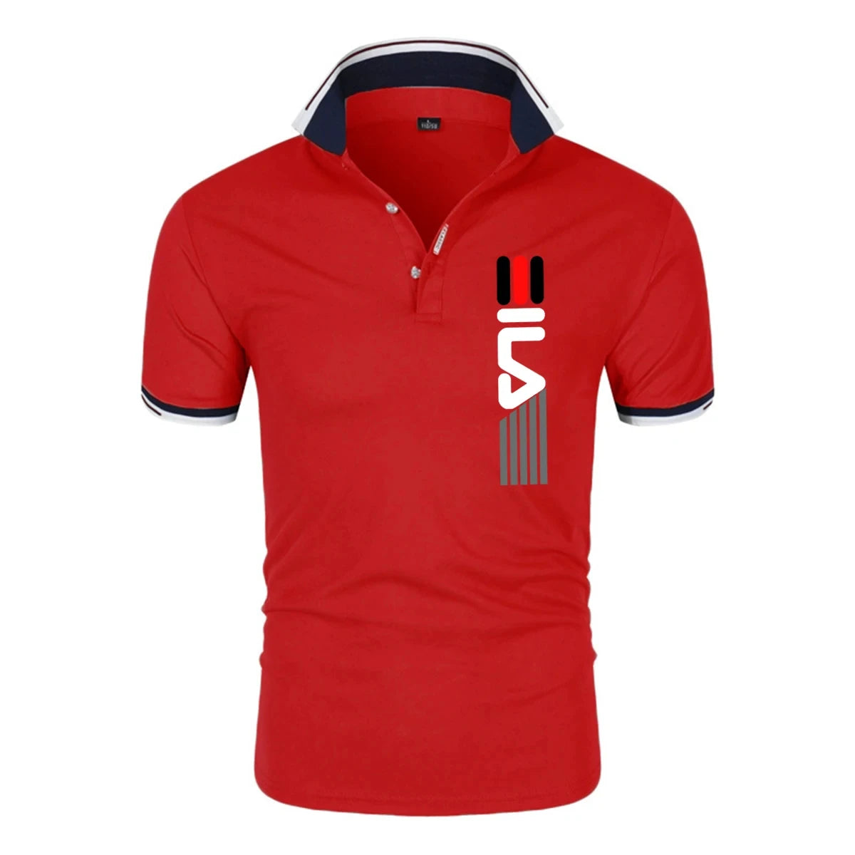 New Men's Lapel Polo Shirt printing  Short Sleeve Casual