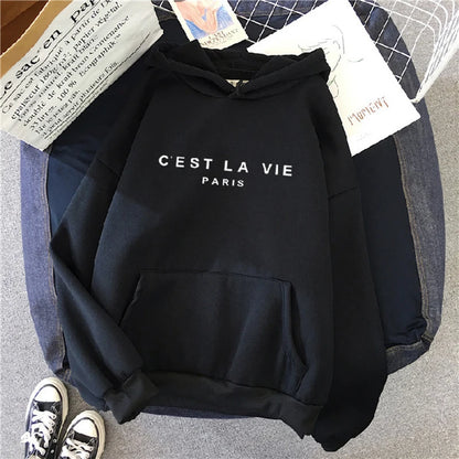 Women Casual Print Loose Hoodies Streetwear