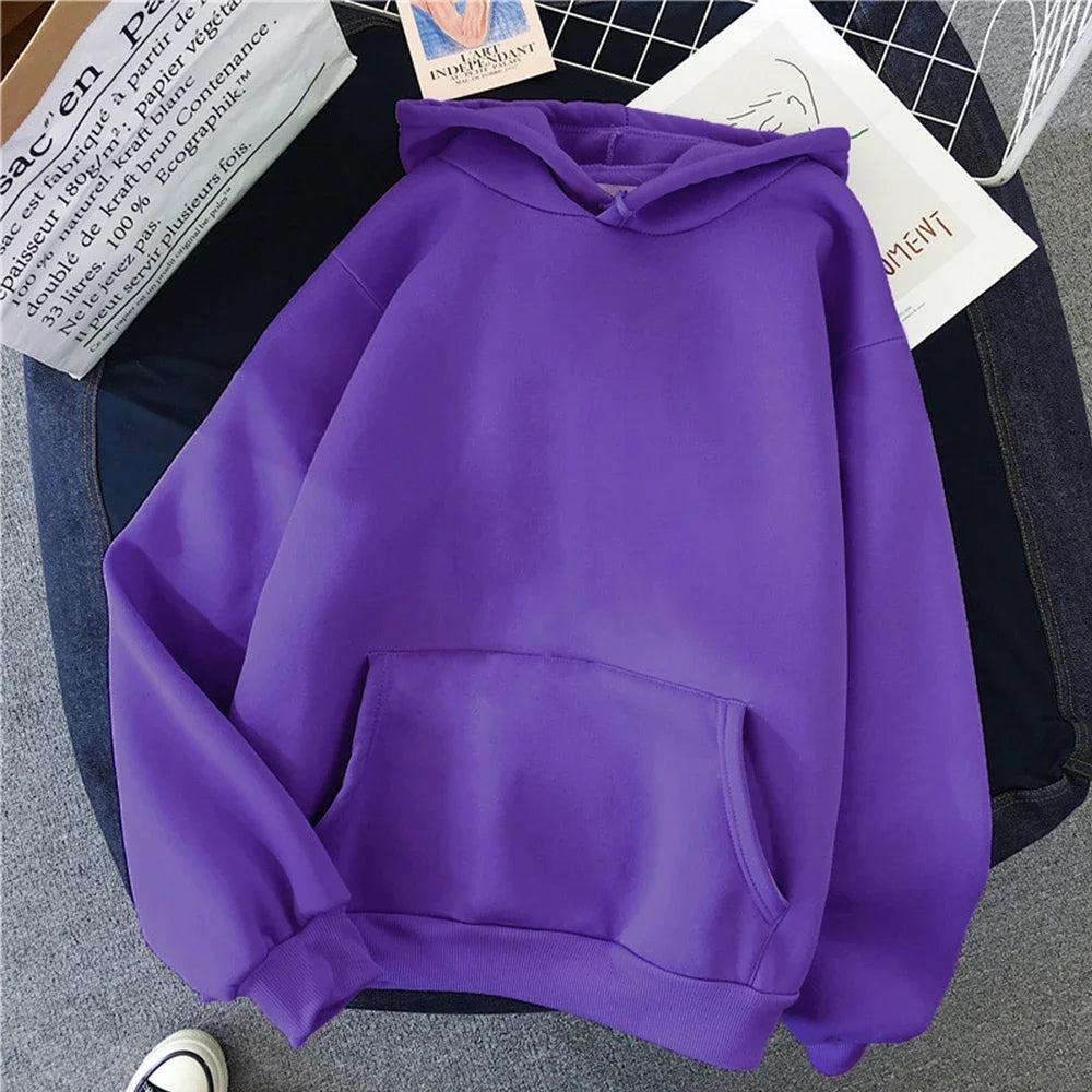 Winter Fleece Hoodies Fashion Casual Sweatshirts Men Women