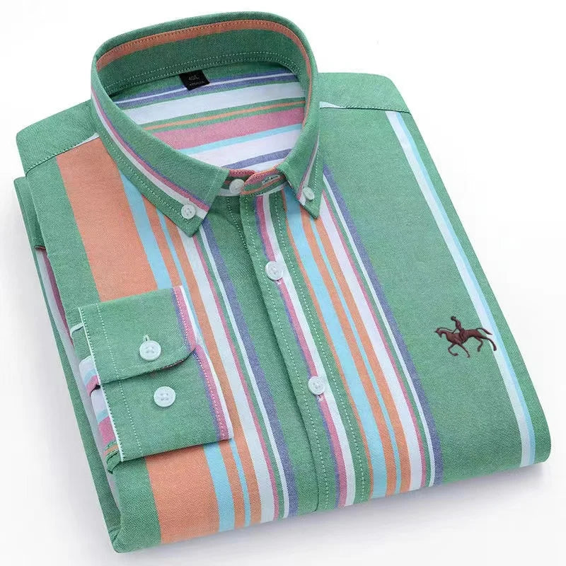 Mens Leisure Embroidered Horse Shirts Streetwear